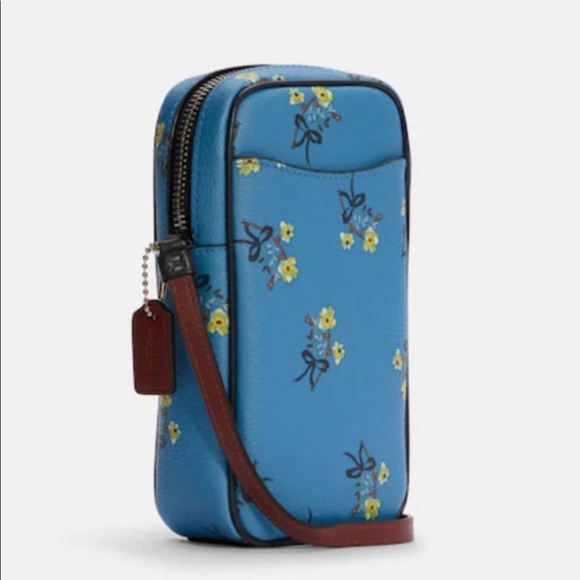North South Zip iPhone Crossbody with Floral bow print - Picture 3 of 6